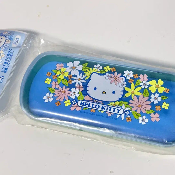 [BUNJANG] Sanrio Hello Kitty Flower Pattern Vintage Storage Box Glasses Case / 고전 빈티지 산리오 헬로키티 플라워 보관함 안경집