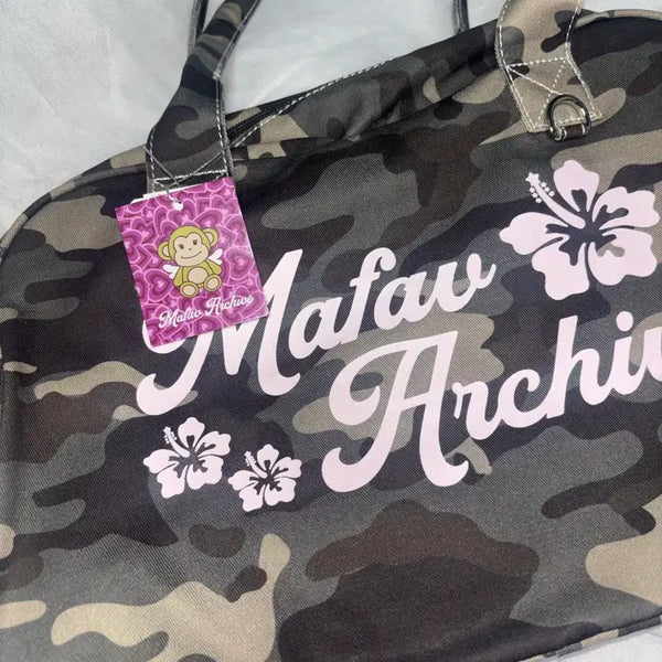 [BUNJANG] Myfavearchive Wego Camouflage Boston Bag Pink Gyaru / 마이페이브아카이브 마페아 위고 카모플라주 가방 보스턴백 핑크 갸루