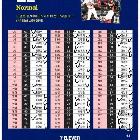 [BUNJANG] KBO Collection Normal Card / kbo 컬렉션 카드 노멀카드 양도
