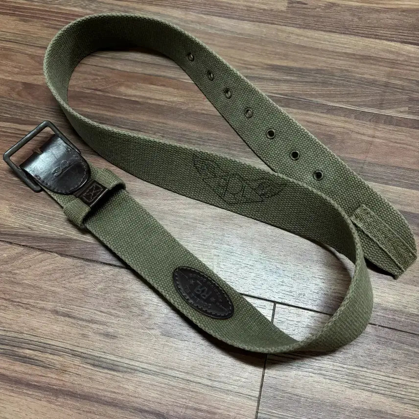 [BUNJANG] RRL Military Green Canvas Webbing Belt / RRL 더블알엘 밀리터리 카키 그린 캔버스 웨빙 위빙 벨트 34