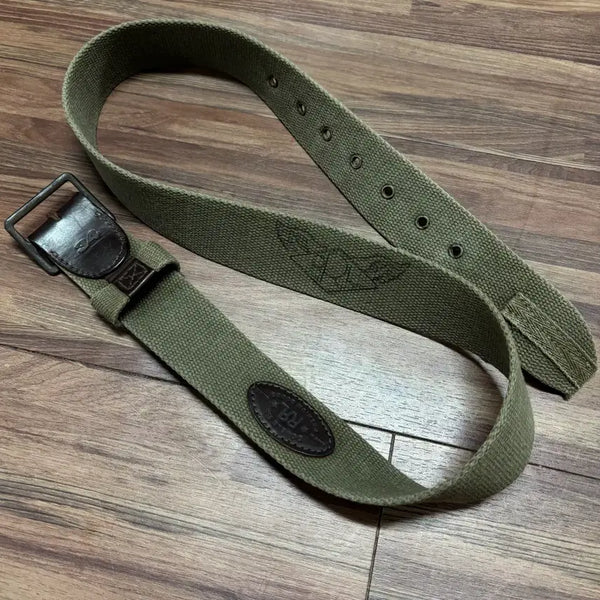 [BUNJANG] RRL Military Green Canvas Webbing Belt / RRL 더블알엘 밀리터리 카키 그린 캔버스 웨빙 위빙 벨트 34