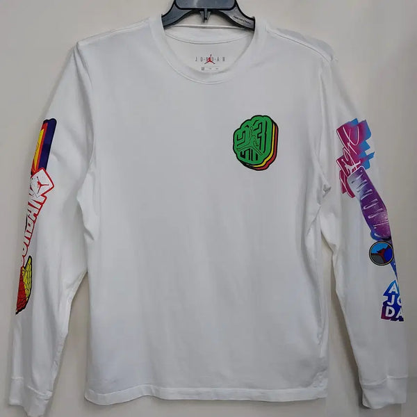 [BUNJANG] Nike Jordan 105 Graffiti Printing T-Shirt White XL / 나이키 조던 105 그라피티 프린팅 티셔츠. WH. A.