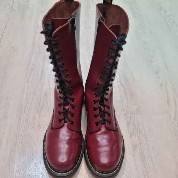 [BUNJANG] Dr. Martens Cherry 14-Hole Long Boots / 닥터마틴 체리 14홀 롱부츠 260