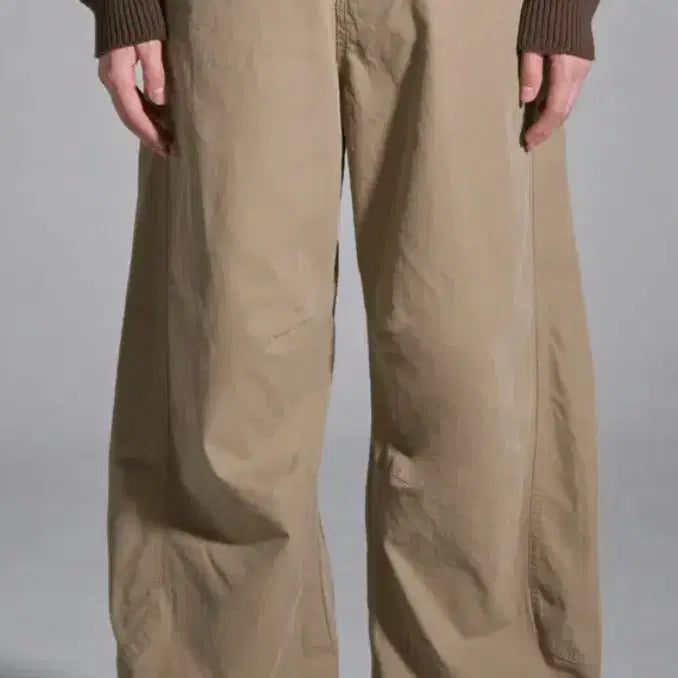 [BUNJANG] Noun Curved Cotton Pants Beige Size 0 / 노운 커브드 코튼 팬츠 베이지 0사이즈