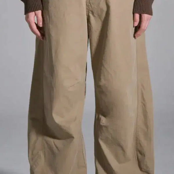 [BUNJANG] Noun Curved Cotton Pants Beige Size 0 / 노운 커브드 코튼 팬츠 베이지 0사이즈