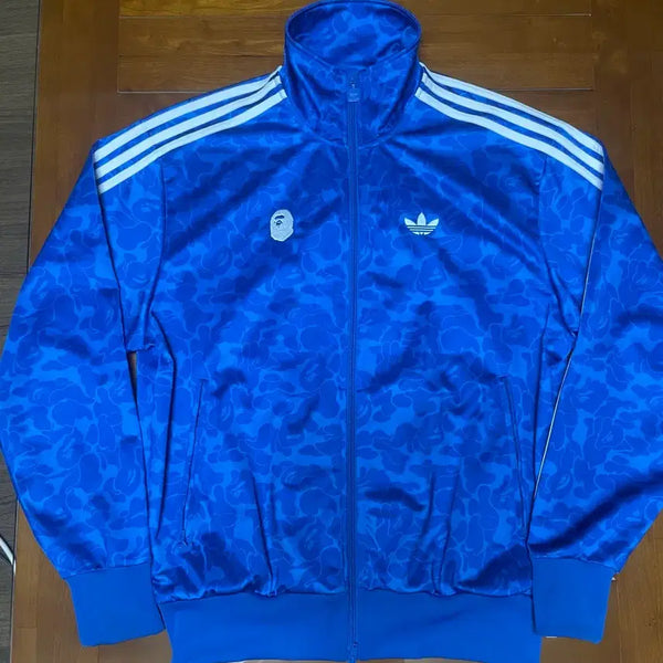 [BUNJANG] Adidas x Bape All Over Print Track Top Blue L / 아디다스 x 베이프 올오버 프린트 트랙 탑 블루 L