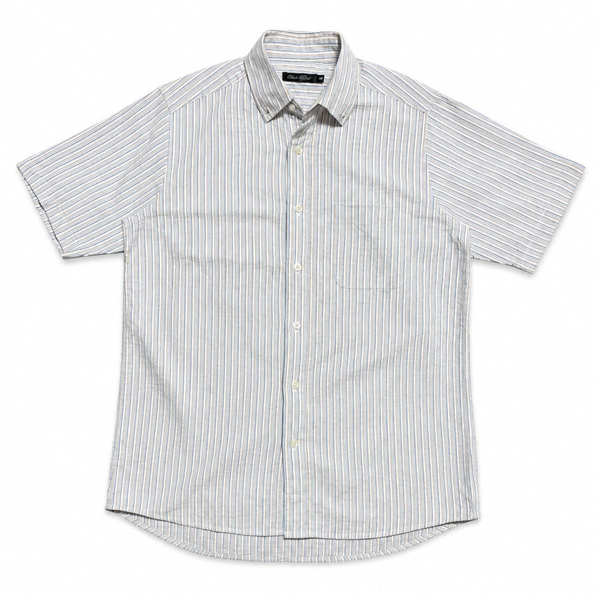[BUNJANG] Japanese Vintage Y2K Amekaji Multi-Stripe Short-Sleeve Shirt (M) / JPN 00s 일본 빈티지 y2k 아메카지 멀티 스트라이프 반팔 셔츠 M