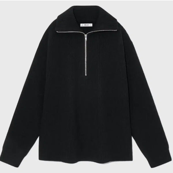 [BUNJANG] Vellie Acute Half-Zip Knit Black M Size / 벨리에 어큐트 하프집업 니트 블랙 M사이즈