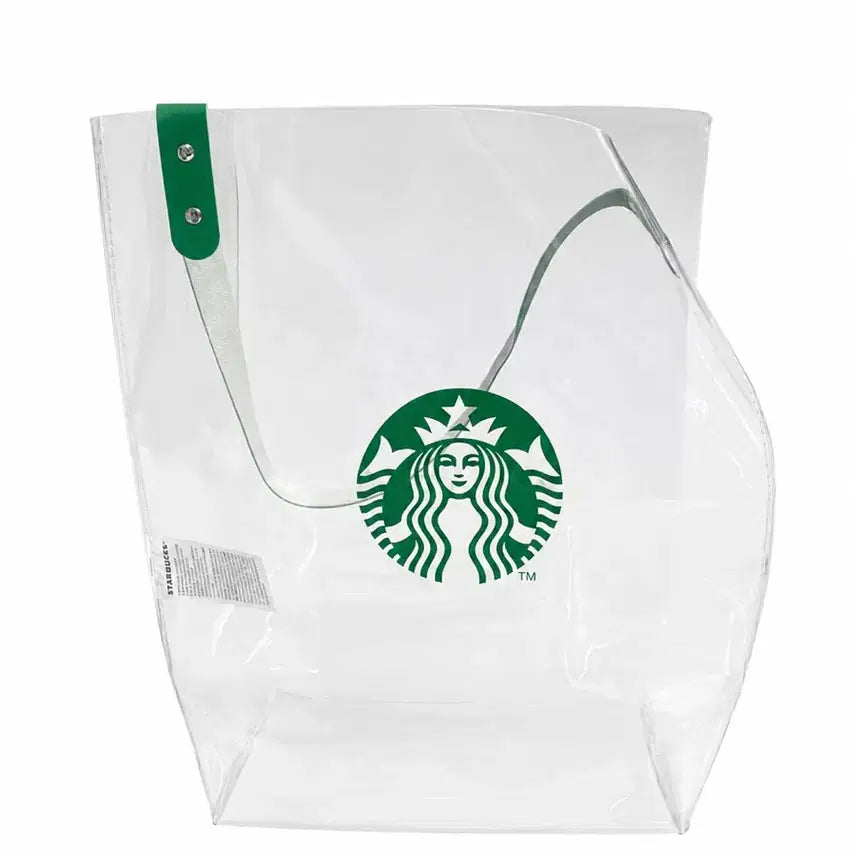 [BUNJANG] Starbucks Green Transparent PVC Beach Bag / 스타벅스 그린 투명 PVC 비치백