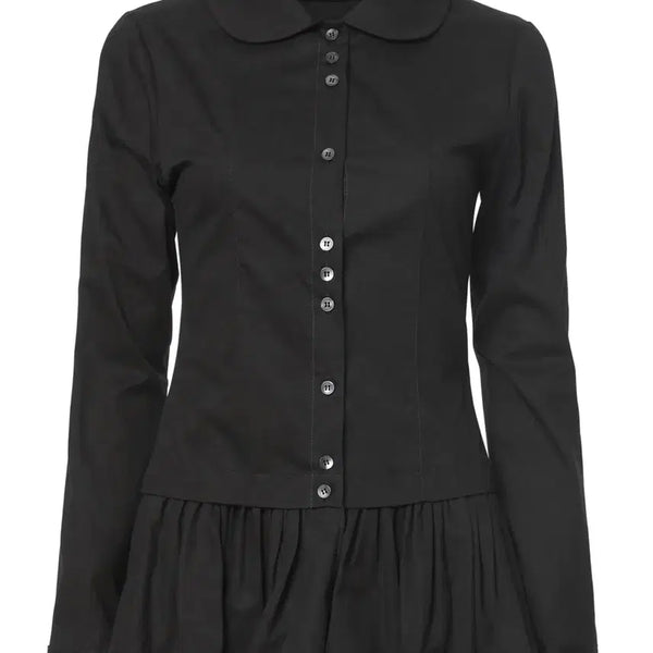 [BUNJANG] Flare Up Black Frill Shirts Dress / 플레어업 셔츠 원피스 블랙컬러 dani frill shirts