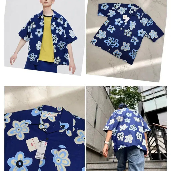 [BUNJANG] Uniqlo x Marni Oversized Open Collar Shirt Navy (M) / (정품/새상품) 유니클로 x 마르니 오버사이즈 오픈칼라 셔츠