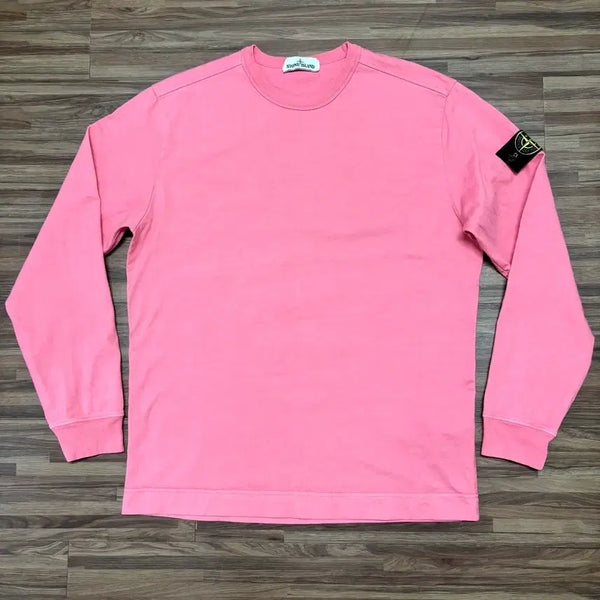 [BUNJANG] Stone Island Pink Long Sleeve T-Shirt / 매장판 스톤아일랜드 스톤 아일랜드 핑크 긴팔 티셔츠 롱슬리브