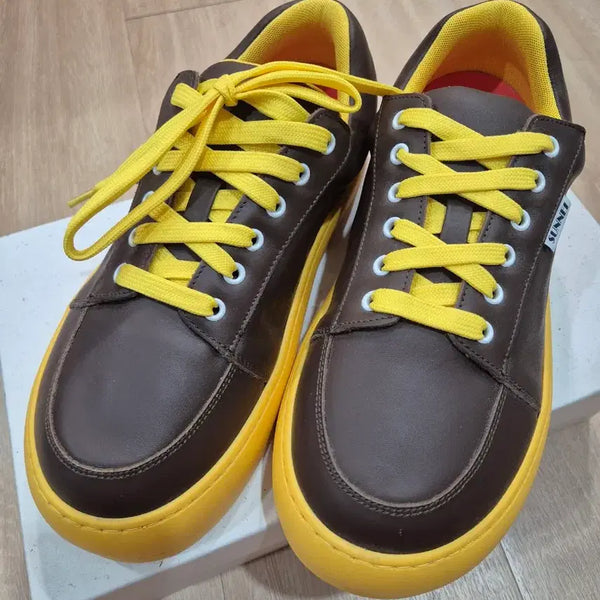 [BUNJANG] Sunei Dreamer Sneakers Leather Yellow / 써네이 드리미 스니커즈 레더 옐로우