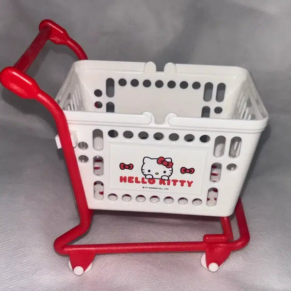 [BUNJANG] Sanrio Hello Kitty Miniature Shopping Cart Display Case / 산리오 헬로키티 미니 카트 쇼핑카트 키티 고전키티 소품함 보관 미니어쳐