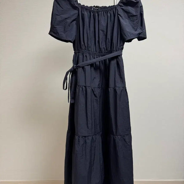 [BUNJANG] Plastic Island Square Neck Shirring Dress / 플라스틱아일랜드 스퀘어넥 셔링 원피스