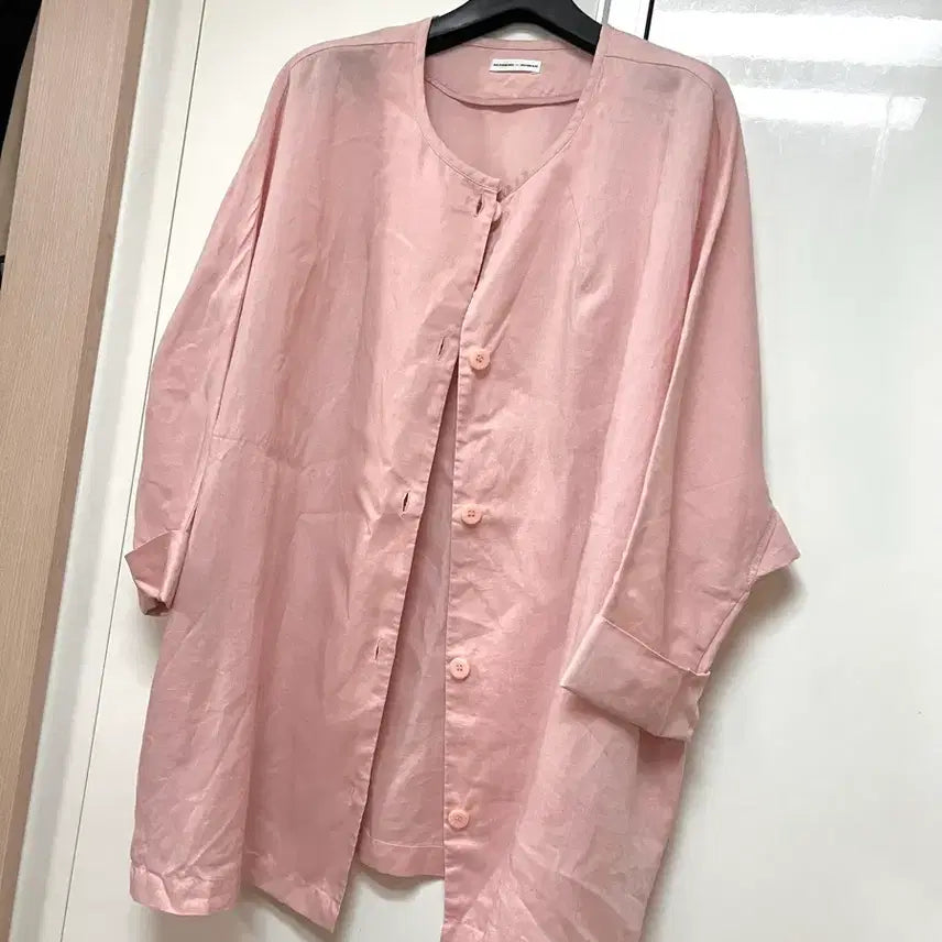 [BUNJANG] JEPYEONG Alberto Women Linen 100% Raglan Loose Fit Jacket Pink / 제평 알베르토우먼 린넨100% 나그랑 루즈핏 자켓 핑크 코트점퍼가디건여름