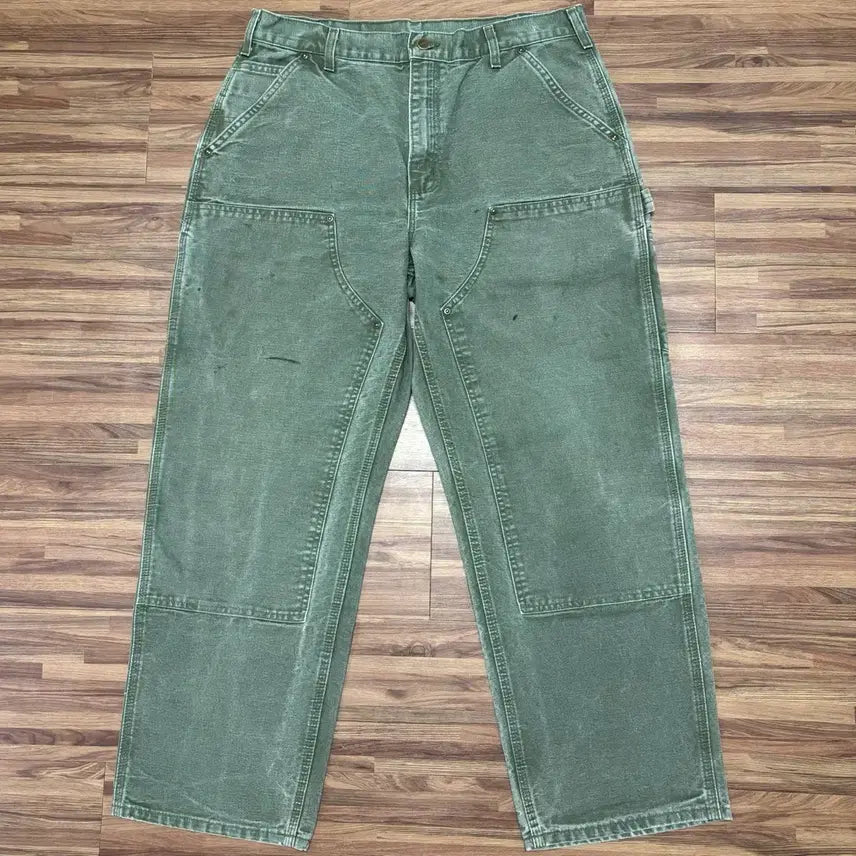 [BUNJANG] Carhartt Vintage Moss Green Double Knee Carpenter Work Pants 36 / 칼하트 빈티지 모스그린 mos 더블니 카펜터 워크팬츠 36