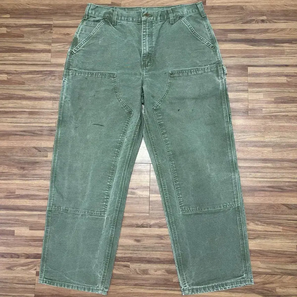 [BUNJANG] Carhartt Vintage Moss Green Double Knee Carpenter Work Pants 36 / 칼하트 빈티지 모스그린 mos 더블니 카펜터 워크팬츠 36