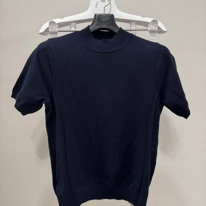 [BUNJANG] Crocodile Women's Knit Half-Sleeve T-Shirt Size 95 Navy / (새상품) 크로커다일 여성 니트 반발티 95사이즈