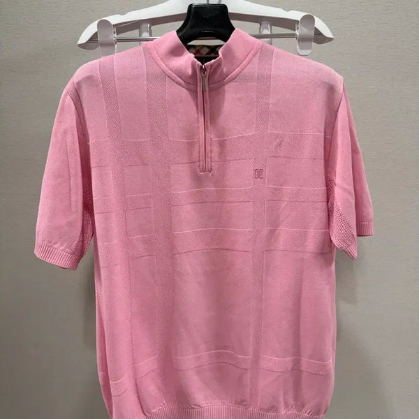 [BUNJANG] Daks Golf Men's Half-Zip Knit Short-Sleeve T-Shirt Size 95 (M) / 닥스 골프 남성 반집업 니트 반팔티 95사이즈