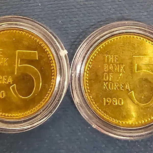 [BUNJANG] 1980 Bank of Korea 5 Won Coin (2 pcs) / 한국은행 5원화 1980년 2개