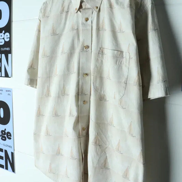 [BUNJANG] Natural Issue 90s Loose Fit Half-Sleeve Shirt / (XL-2XL) 내츄럴이슈 반팔셔츠 남방 90S 년대-H34420