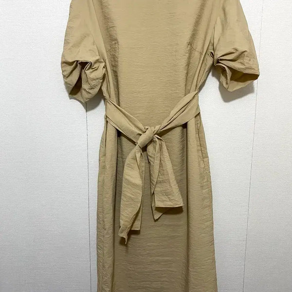[BUNJANG] Mine Crinkled Waist Ribbon Dress / 마인 바스락 허리 리본 원피스