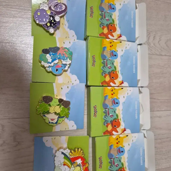 [BUNJANG] Pokemon 4-Piece Pin Badge Set / 포켓몬 핀뱃지 4종 세트