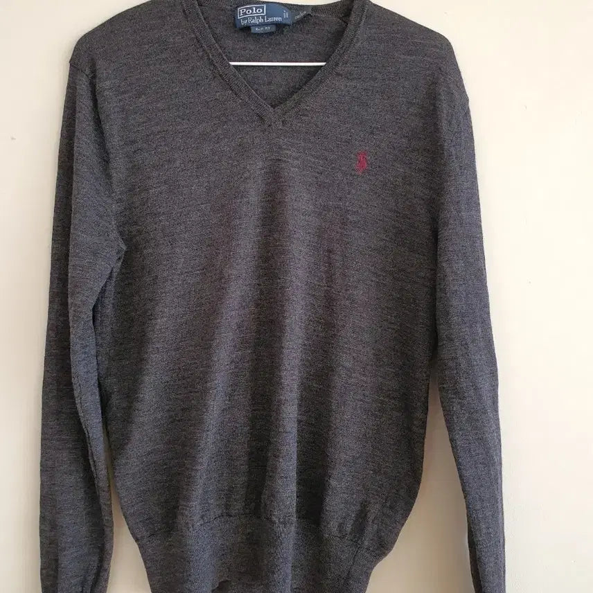 [BUNJANG] Polo Ralph Lauren Grey V-Neck Knit Sweater / 폴로 랄프로렌 브이넥 니트