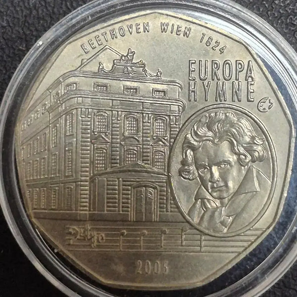 [BUNJANG] 2005 Beethoven Commemorative Silver Coin 'Ode to Joy' Uncirculated / 베토벤 기념 은화 2005년 유럽 찬가. 미사용