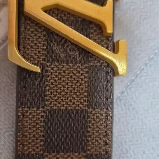 [BUNJANG] Louis Vuitton Signature Monogram Belt Brown Gold Buckle / 루이비통 벨트 브라운 금장 버클