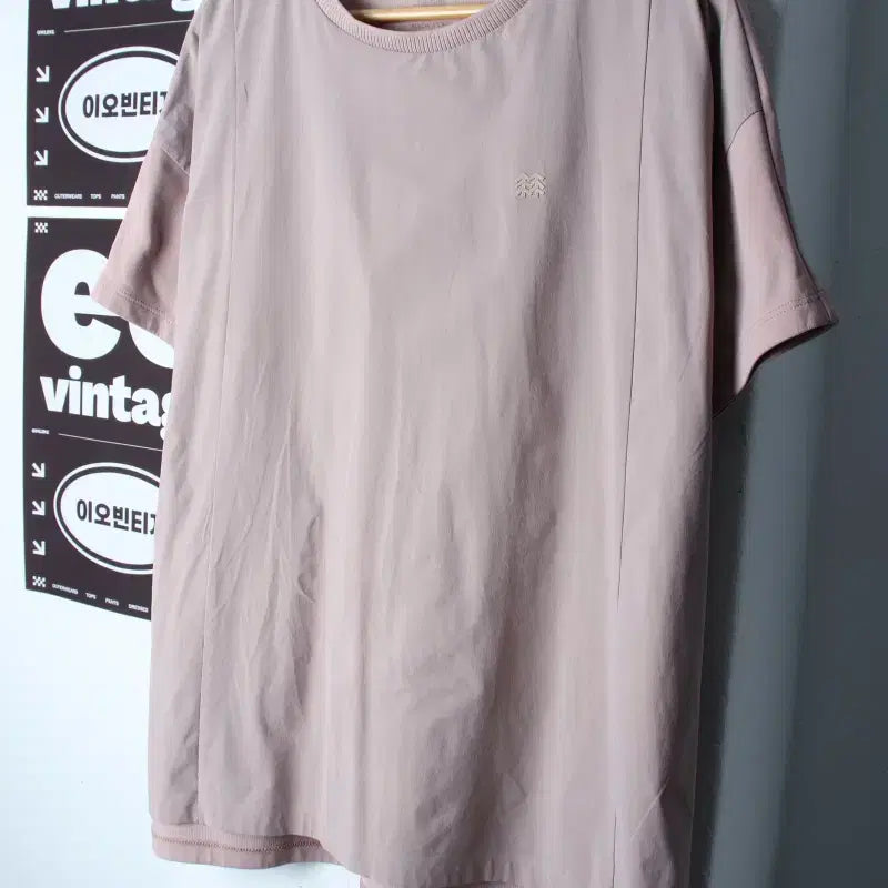 [BUNJANG] Kolon Sport Short Sleeve Functional T-Shirt Pink / (L-XL) 코오롱스포츠 반팔 티셔츠 기능성 핑크 우븐-H34462