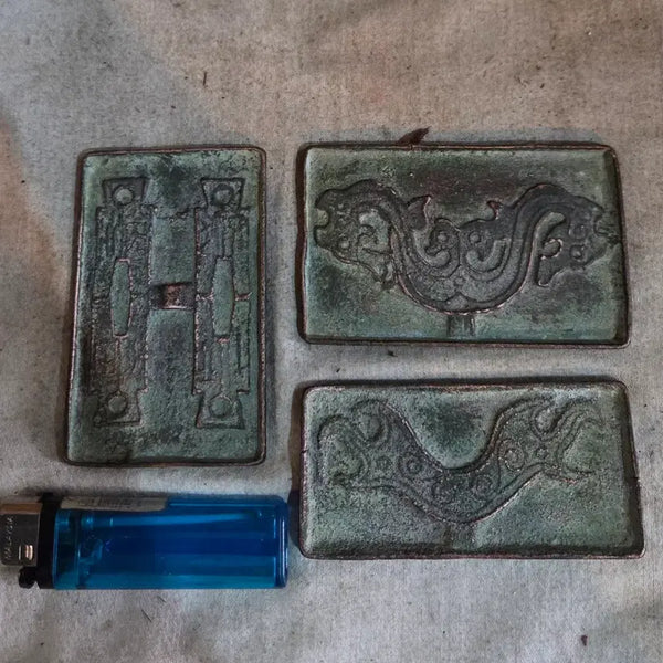 [BUNJANG] Rectangular Bronze Coin Mold Set (3 pcs) / 연대미상 직사각 청동 동전 주형판 3점