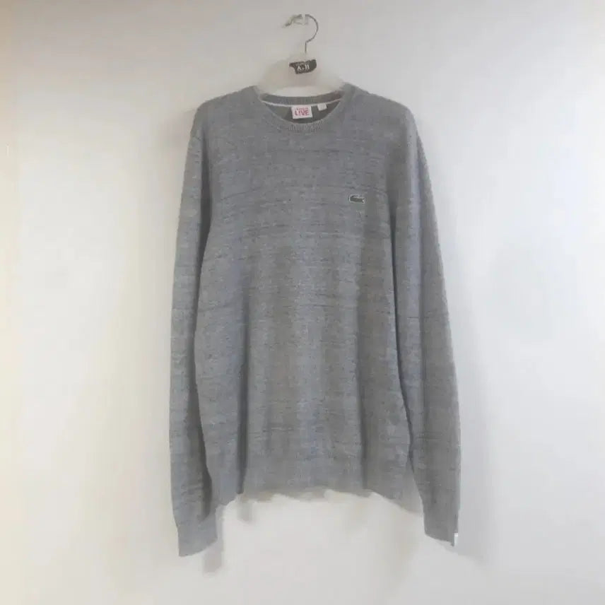 [BUNJANG] LACOSTE Live Men's Round Neck Knit Melange Grey Size 3 / 라코스테(LACOSTE) 라이브  남성 라운드 니트