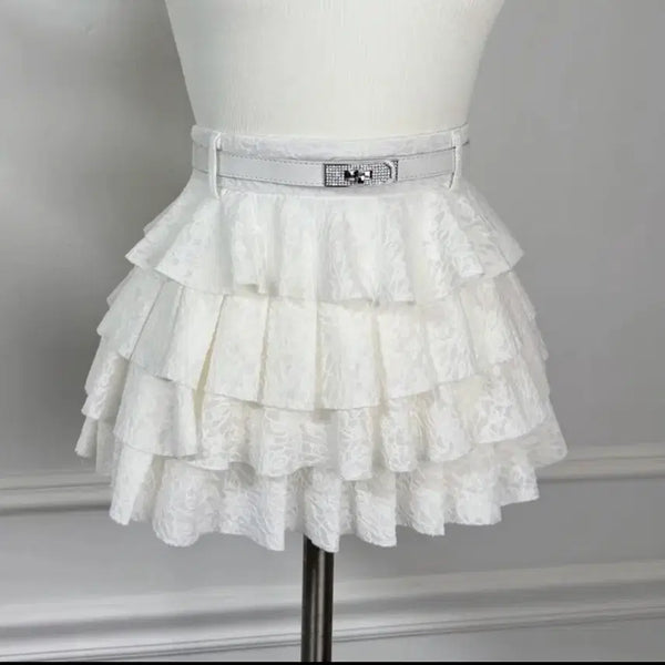 [BUNJANG] Lamellose White Tiered Mini Skirt / 수입의류 캉캉 스커트 에이블리 라멜로즈