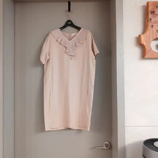 [BUNJANG] ZOOC Neck Ruffle Linen Dress / Z O O C 넥러플 마 원피스