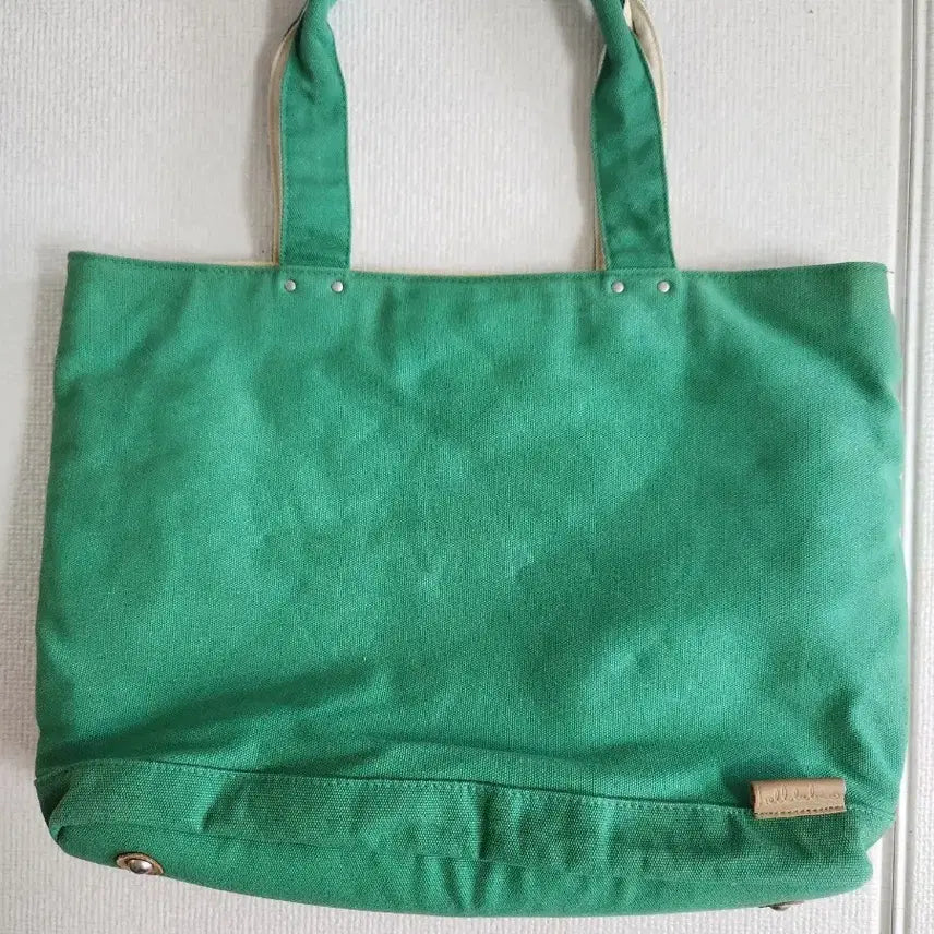 [BUNJANG] Hellolulu Canvas Tote Bag/Shoulder Bag (Green) / 헬로루루(Hellolulu) 캔버스 토트백/숄더백 (그린)