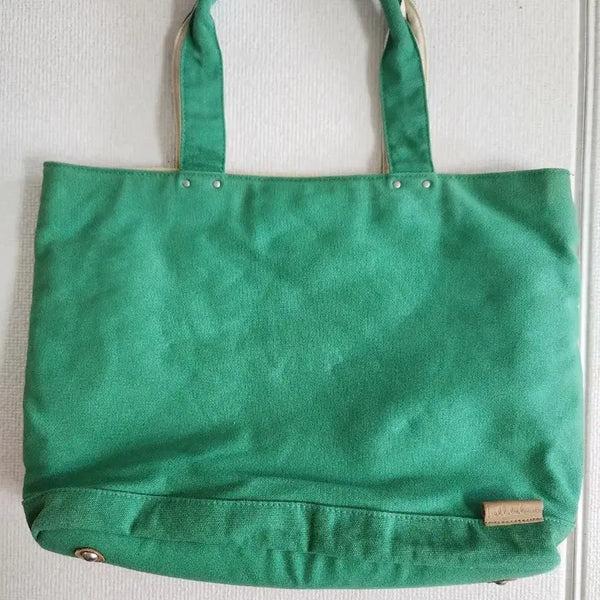 [BUNJANG] Hellolulu Canvas Tote Bag/Shoulder Bag (Green) / 헬로루루(Hellolulu) 캔버스 토트백/숄더백 (그린)