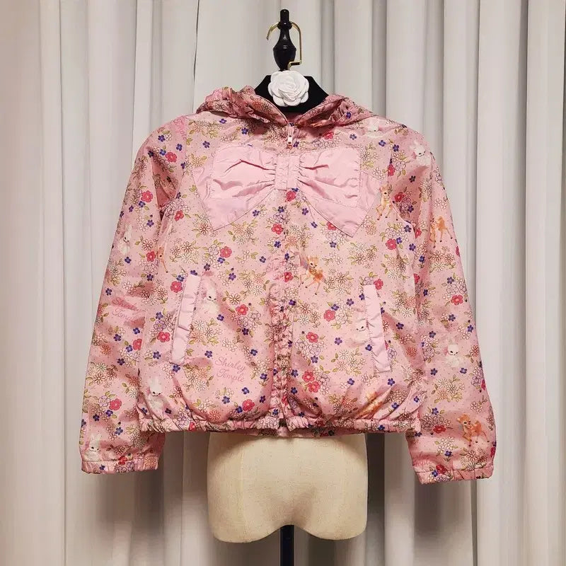 [BUNJANG] Shary Temple Big Ribbon Hood Windbreaker Kids 140cm / 샤리템플 왕리본 후드 바람막이 (키즈 140cm)