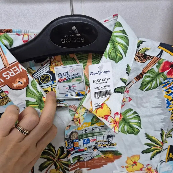 [BUNJANG] Reyn Spooner x MLB Hawaiian Shirt / 11새옷정리11레인스푸너 MLB  콜라보 하와이안 셔츠 105