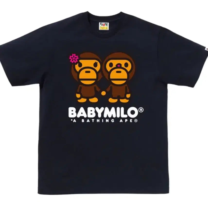 [BUNJANG] BAPE Sakura Baby Milo Short Sleeve T-Shirt Navy M / 베이프 사쿠라 베이비 마일로 반팔 티셔츠 네이비 M