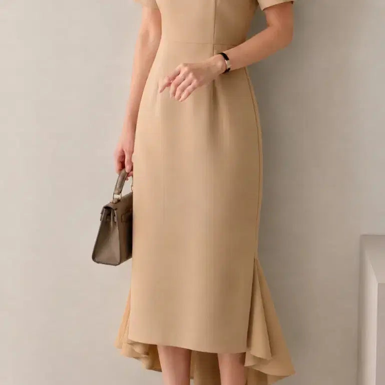 [BUNJANG] Dint Frill Long Dress / 딘트 프릴 롱 원피스