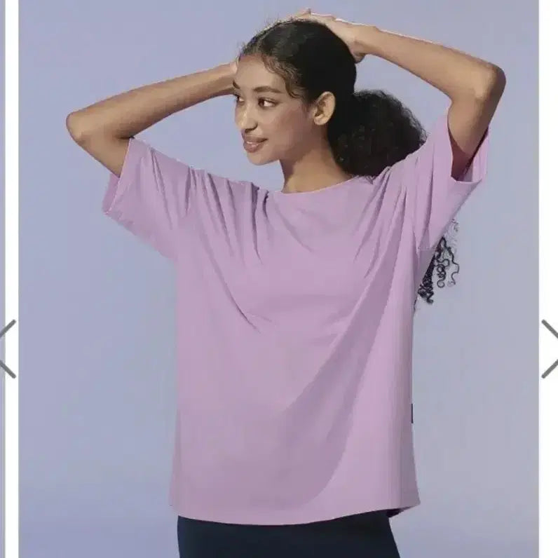 [BUNJANG] Xexymix Ice Feather Oversized T-Shirt Silver Lilac / 젝시믹스 아이스페더 오버핏 티셔츠 실버라일락