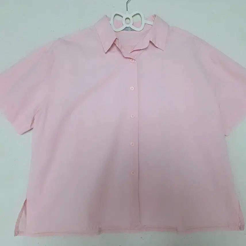 [BUNJANG] Pink Short Sleeve Shirt Free Size / 여성 핑크 반팔 셔츠 free