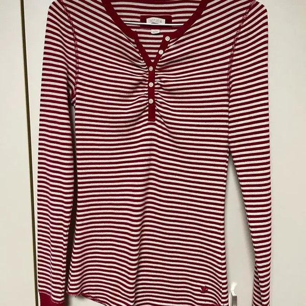 [BUNJANG] Aerie American Eagle Waffle Henley Neck Long Sleeve T-Shirt, Size S / 에어리(Aerie) 아메리칸이글 와플 헨리넥 S