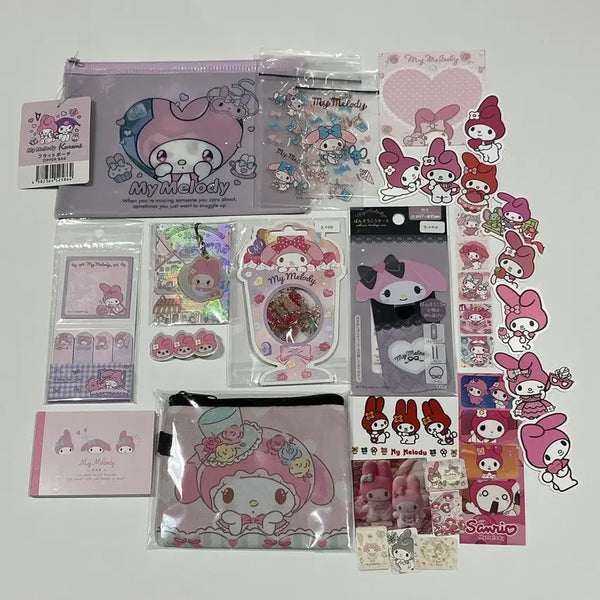 [BUNJANG] My Melody Bundle Set Pouch, Sticker, Memo Pad, Keychain / [일괄] 마이멜로디 파우치 스티커 떡메모지 키링 등