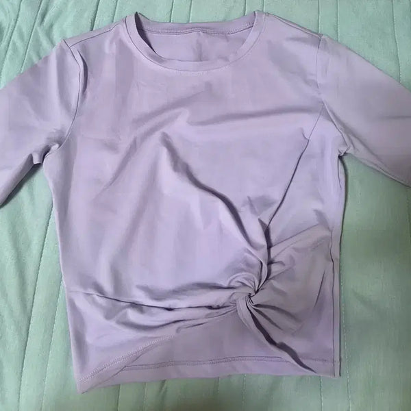 [BUNJANG] Xexymix Purple Cropped T-Shirt / 젝시믹스 퍼플 크롭 티셔츠