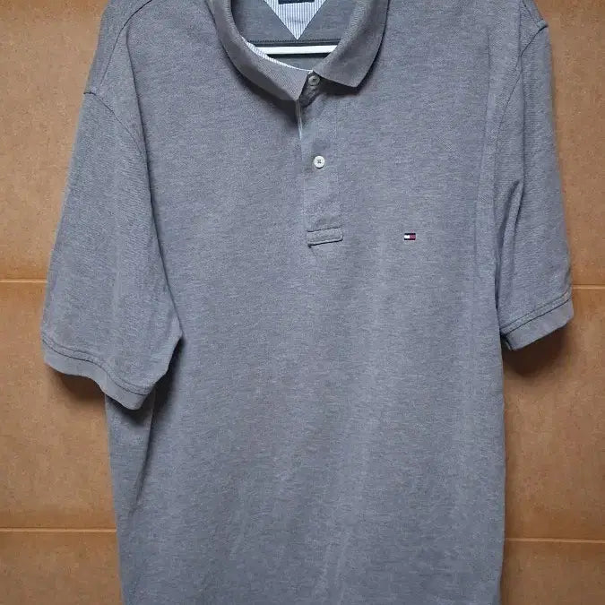 [BUNJANG] Tommy Hilfiger Men's Short Sleeve Polo Shirt - Grey / 타미힐피거 반팔 카라티 그레이