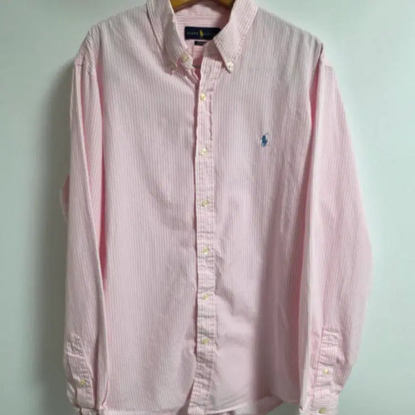 [BUNJANG] Polo Ralph Lauren Classic Fit Pink Stripe Shirt XL / [XL] 정품 폴로 랄프로렌 클래식핏 핑크 스트라이프 셔츠