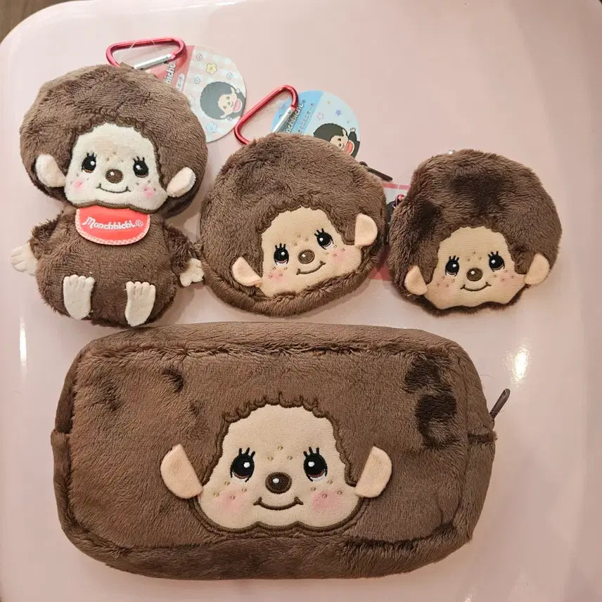 [BUNJANG] Monchhichi Coin Pouch Keychain Set / 몬치치 동전지갑 파우치 키링